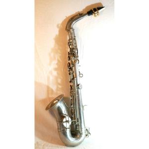 Antique French Silvered Alto Saxophone - Early XXth Century - Type Couesnon Lis26sax001