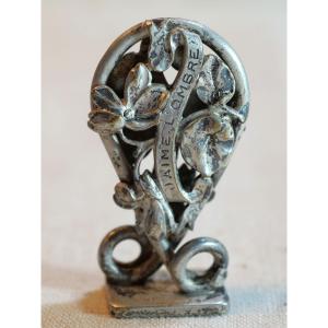 Art Nouveau Silver-plated Metal Cachet - Initials Kp -