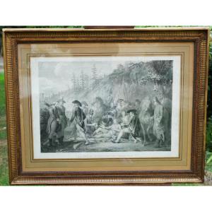 Large Engraving Framed Under Glass Mort Général Marceau Engraving Ingouf Le Jeune XIX Cae25mar001
