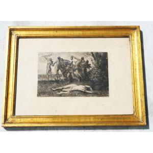 Framed Lithograph XIX La Mort d'Orphée Feyen Perrin May25lit001