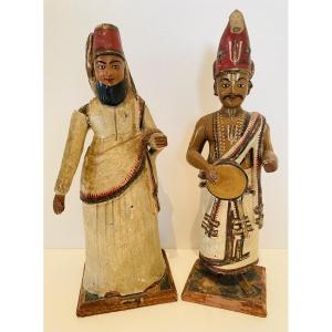 2 Gangaur Gauri Statuettes Rajasthan India Late 19th/early 20th