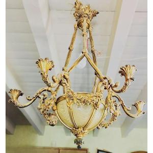  19th Century Gilt Bronze Chandelier