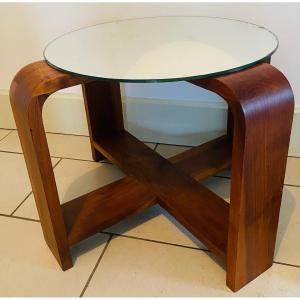 Art Deco Side Table In Solid Walnut