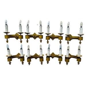 8 Large Vintage Neo-classical 1940s Wall Lights