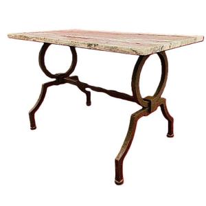 Coffee Table Attributed To Gilbert Poillerat After A Design By Jacques Adnet, 1940s 