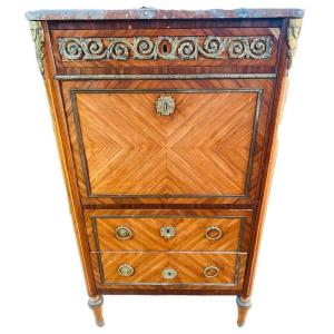 Secretary Louis XVI Old Marquetry