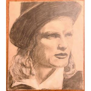 Antique Drawing Signed Soungouroff - Portrait