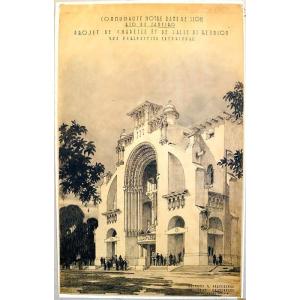 Old Drawing By Architect Gravereaux, Rio De Janeiro