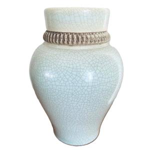 Vintage 1950s Ceramic Vase Attributed To Paul Chambost