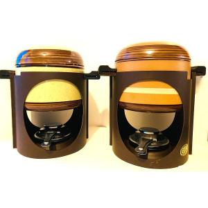 Pair Of 1970s Vintage Fondue Sets - Collector's Item