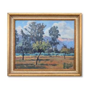 Landscape With Trees - Oil On Canvas - Signed Adolphe De Siebenthal (1895–1958)