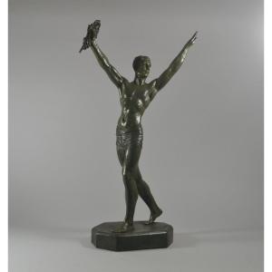 Tall Sculpture Trophy. Chiparus. Circa 1930