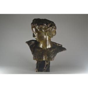 Emile Morlaix Large Art Deco Bronze Bust Of A Lady