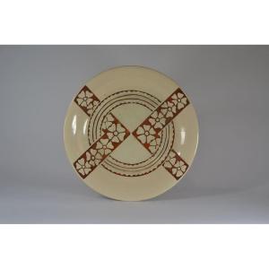 Roger Mequinion.withe Dish. Geometric Flowers Pattern