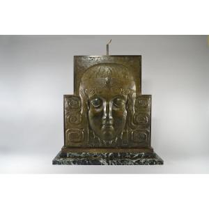 Stunning Art Deco Sculpture. Architectural. Femal Face. (janniot ?)