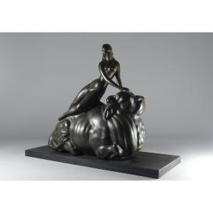 Europa On The Bull. Fritz Behn Bronze Sculpture. Fritz Behn (1878-1970)