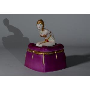 Rare Dh Chiparus Porcelain Box. Demeter Chiparus (1886-1947)