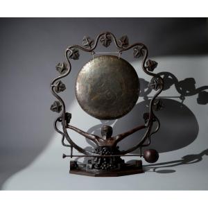 Jean Schwartz For 1925 Art Deco Exposition Museum Piece. Bacchus Gong