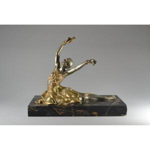 S. Lipchytz Tambourine Dancer Bronze Figure. Signed