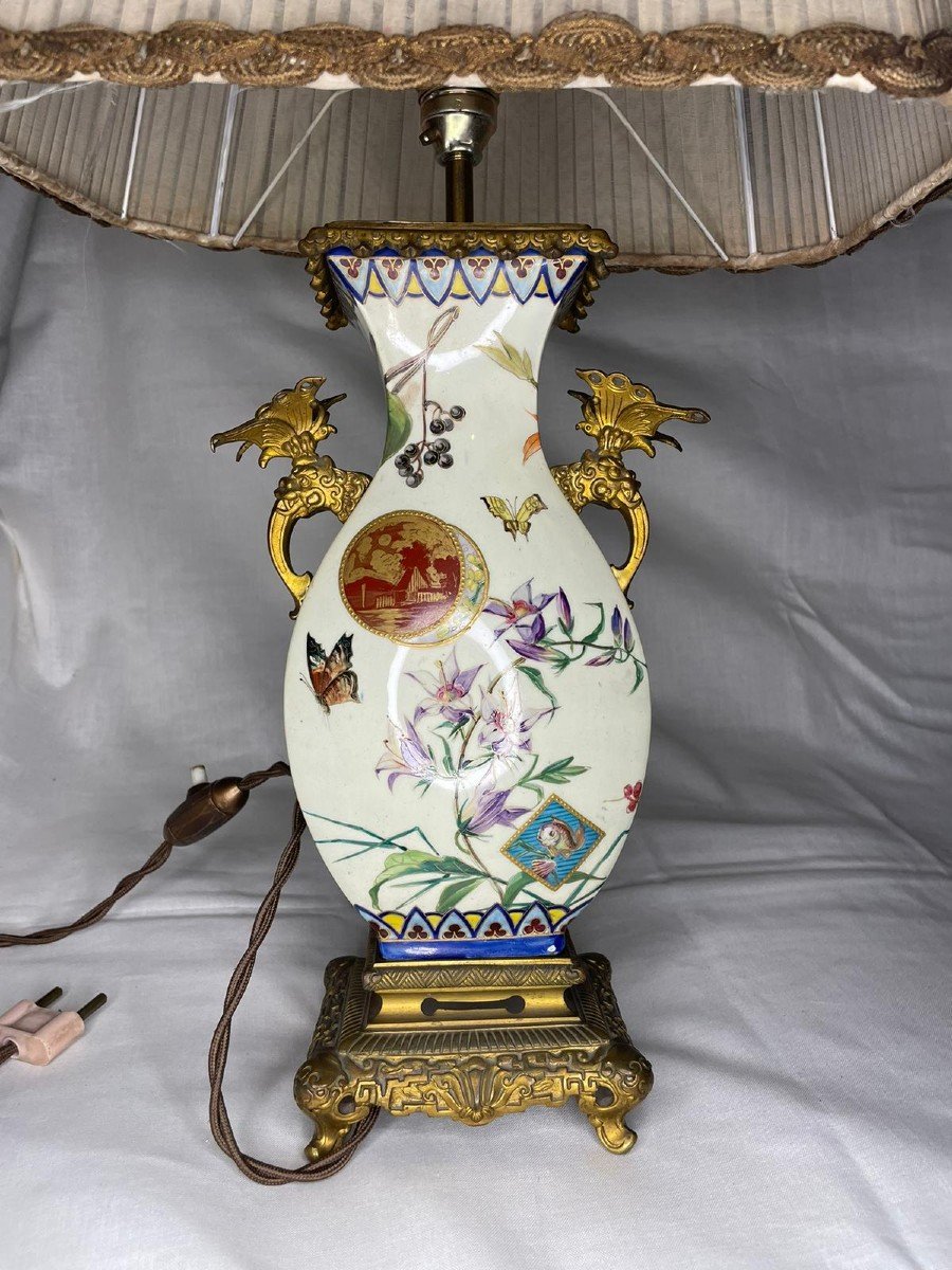 Coppia di vasi Napoleone III montati a lampada-photo-3
