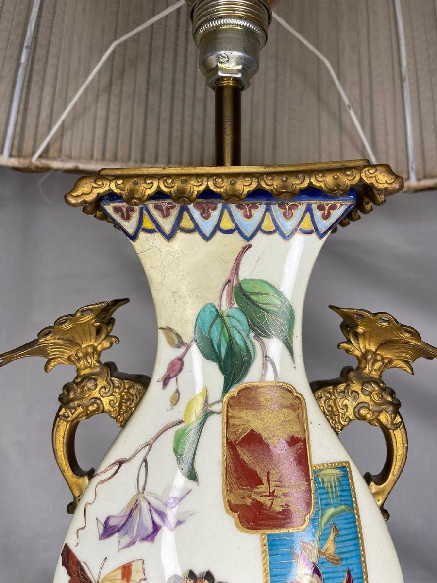 Coppia di vasi Napoleone III montati a lampada-photo-4