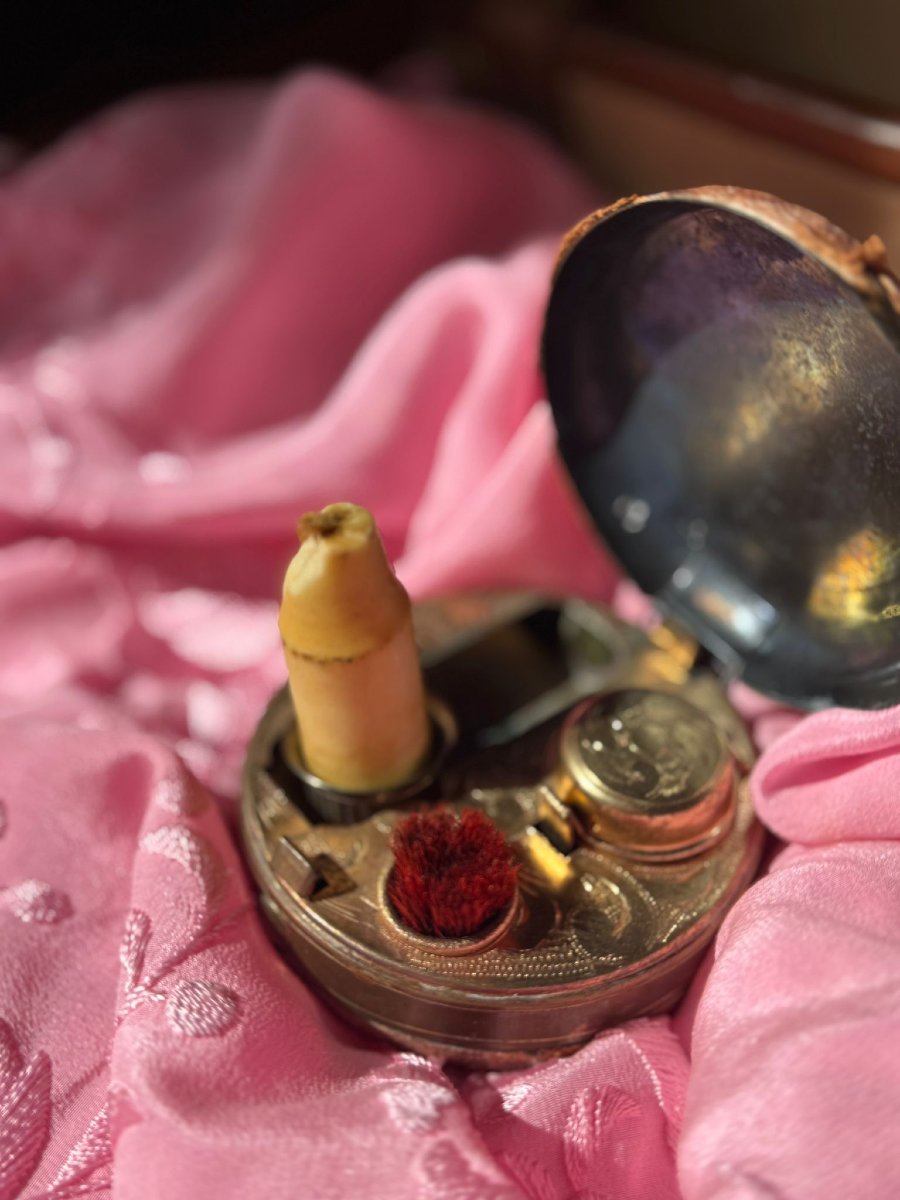 Antico calamaio in miniatura da viaggio-photo-3