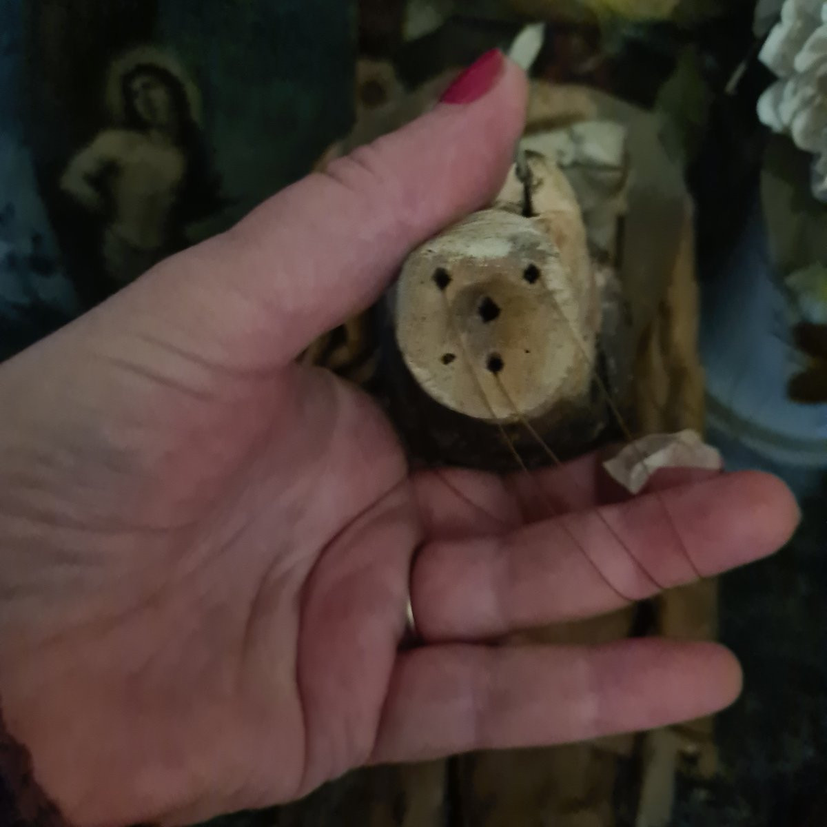 Coppia di marionette fine 800 in legno con abito d'origine in stile 700.-photo-3