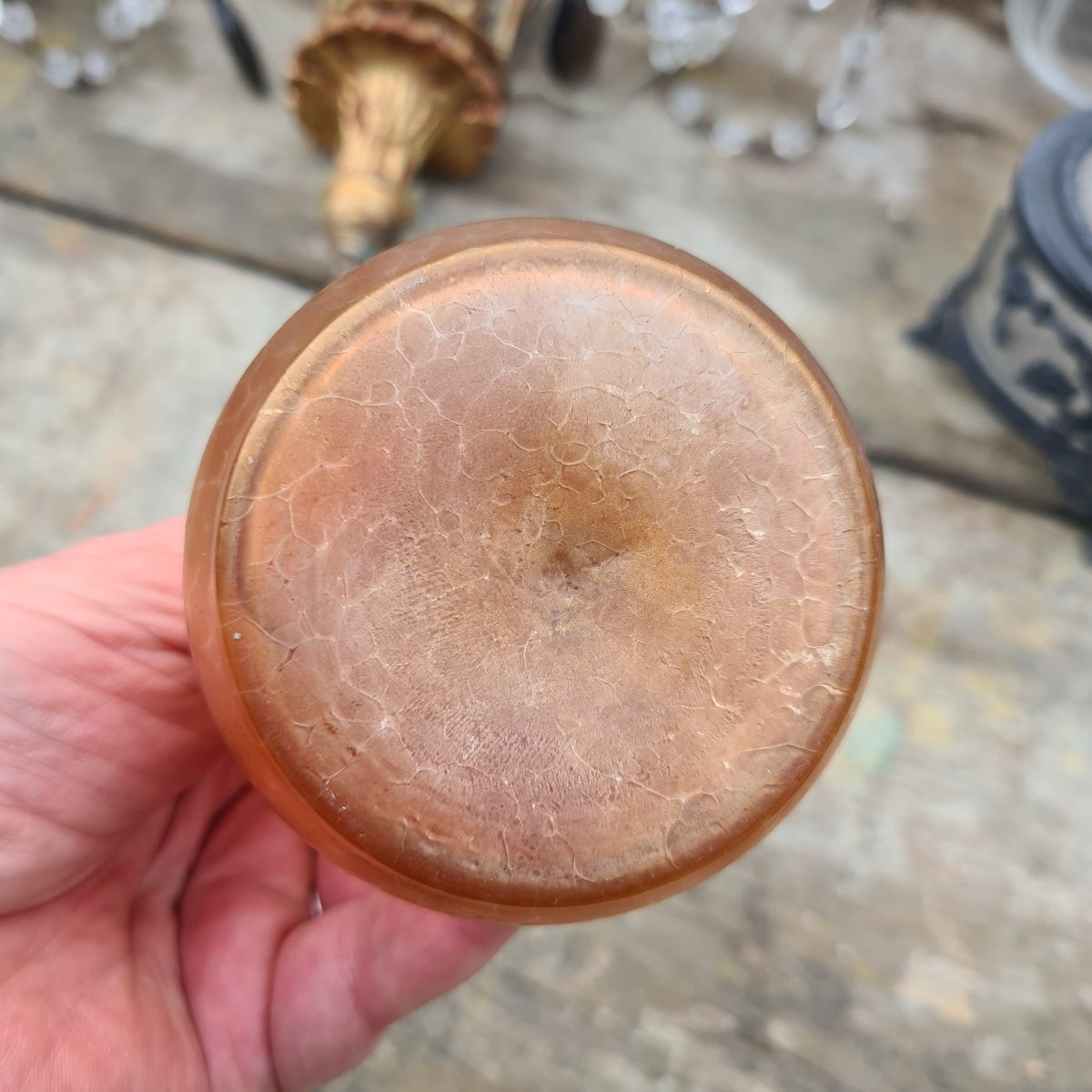 Antico vaso in vetro opalescente-photo-3