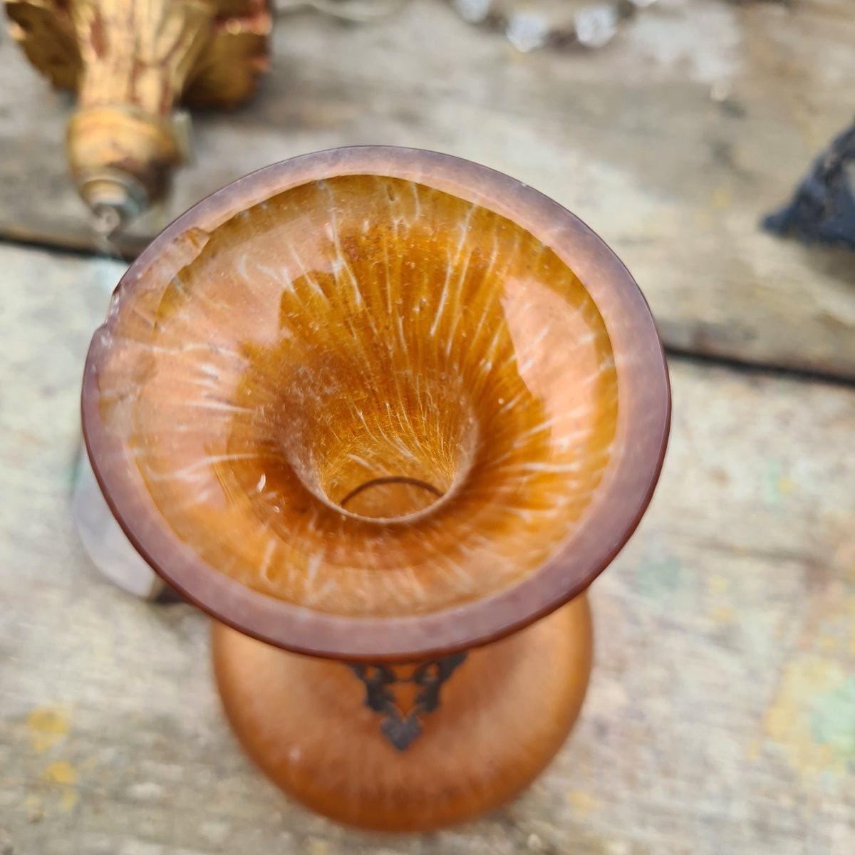 Antico vaso in vetro opalescente-photo-4