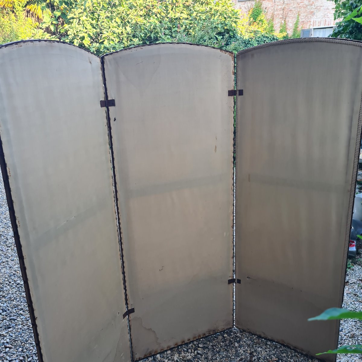 Paravento dipinto in tessuto art Déco-photo-4