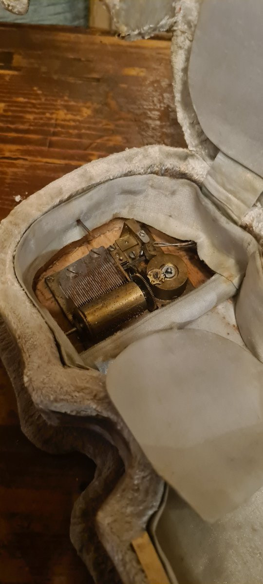 Antico scatola in veluto con carillon-photo-4