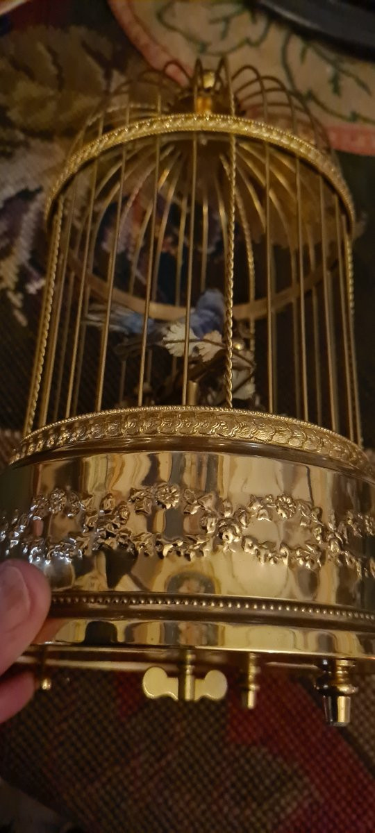 Automa gabbia con uccello  Reuge-photo-3