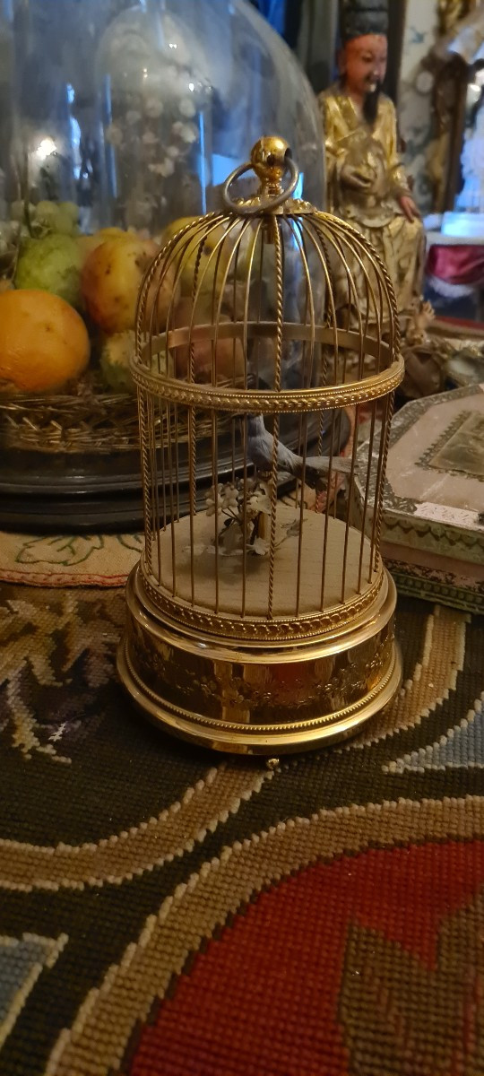 Automa gabbia con uccello  Reuge