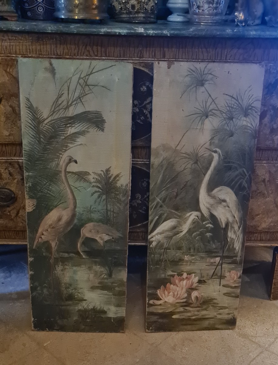 Coppia di quadri decorativi inizio 900