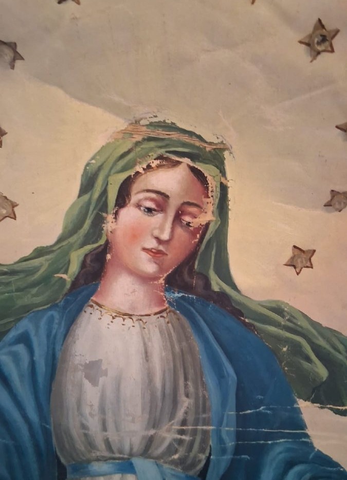 Antico stendardo dipinto e ricamato-photo-1