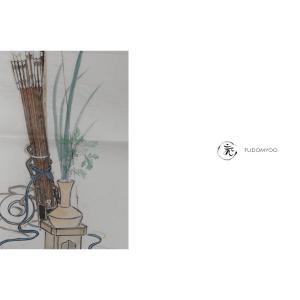 Painting Silk Kyudo Bow Quiver Japan Asia