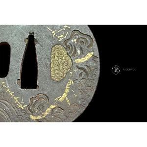 Tsuba Rock Shinto Japan Buddhism Wakizashi