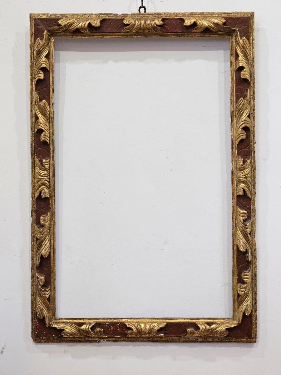Cornice dorata e laccata - XVIII Sec. - Luce 51x81 cm