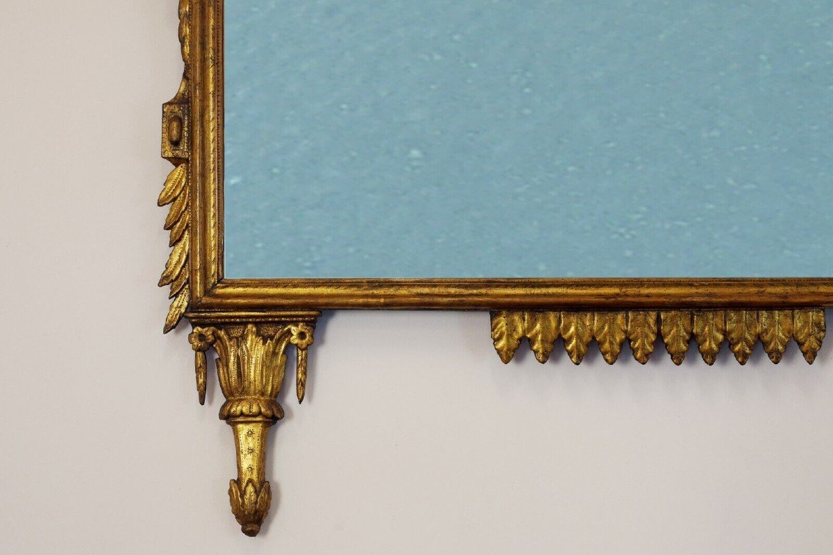 specchiera caminiera neoclassica Luigi XVI in legno intagliato dorato-photo-1