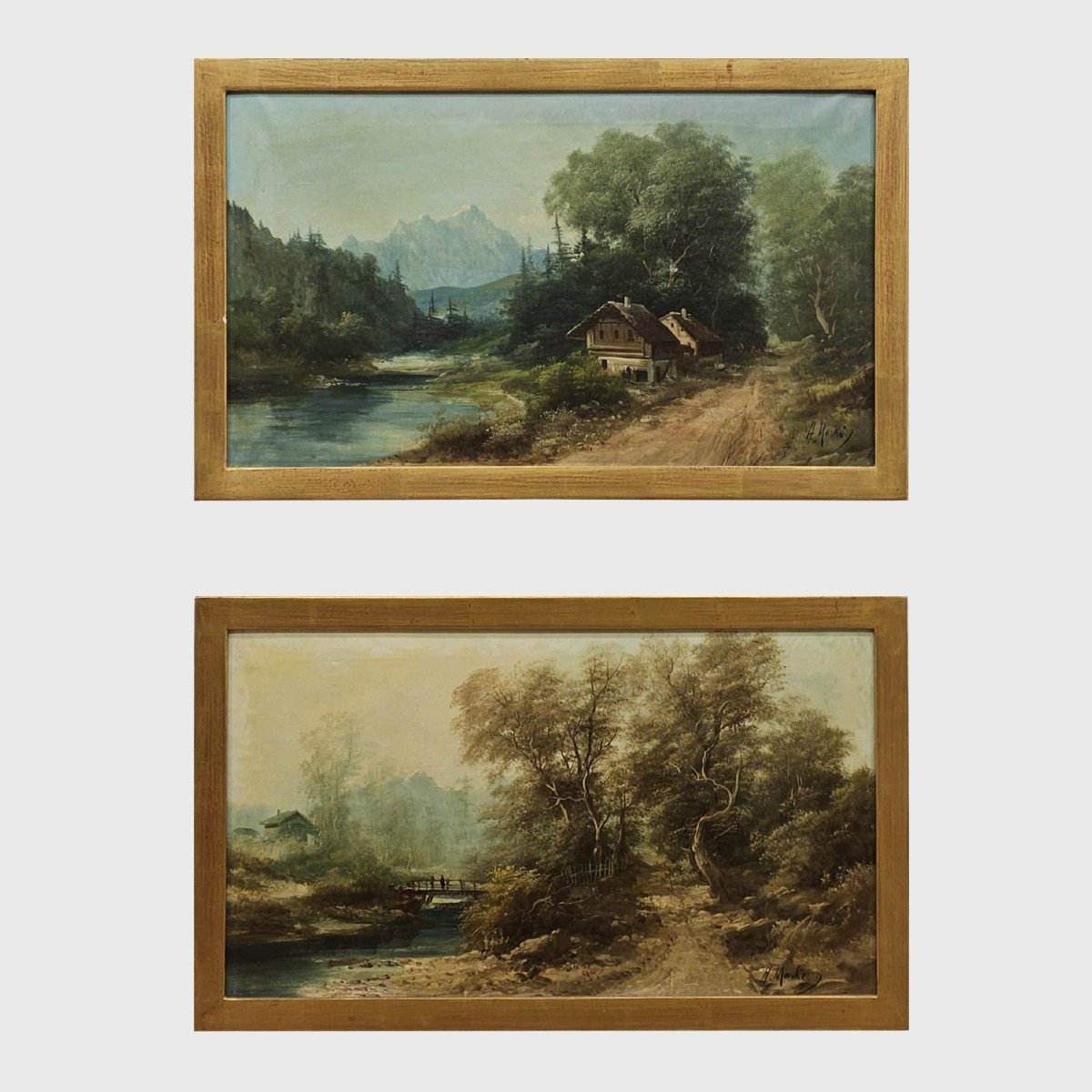 Due dipinti Olio su tela firmati H.Markò (Firenze 1855-1921)