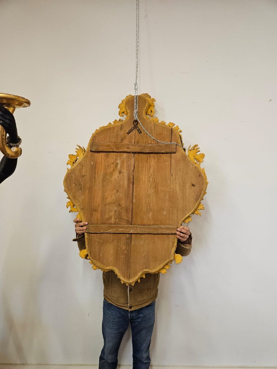 Specchiera in legno intagliato e dorato - XIX Sec.-photo-4