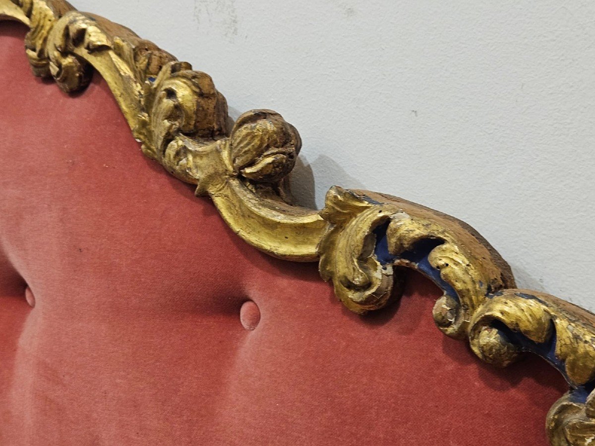 Testata di letto realizzata con fregio dorato del XVIII Sec.-photo-4