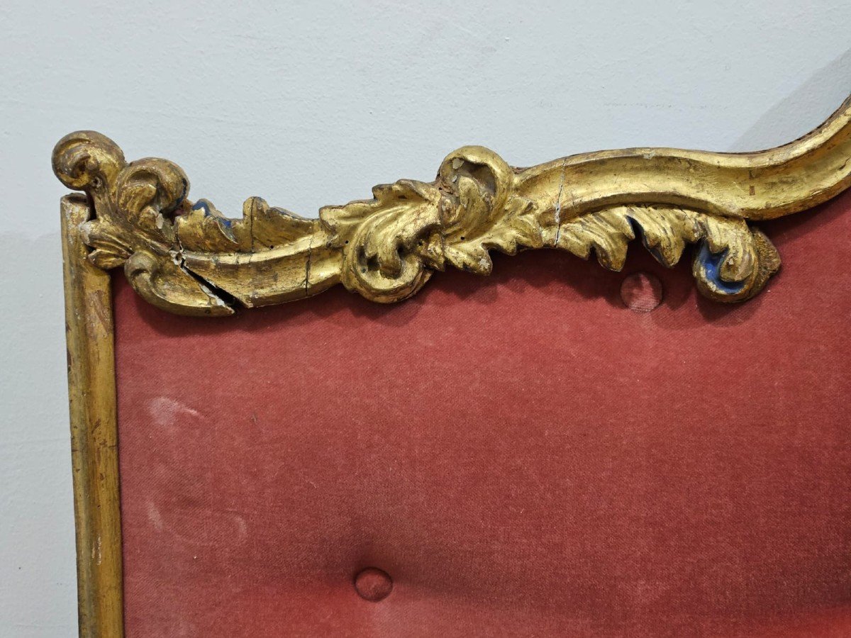 Testata di letto realizzata con fregio dorato del XVIII Sec.-photo-2