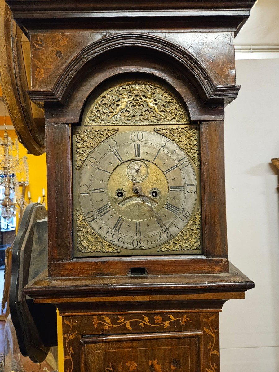 Orologio a pendola Olandese intarsiato - Primi anni XIX Sec.-photo-3