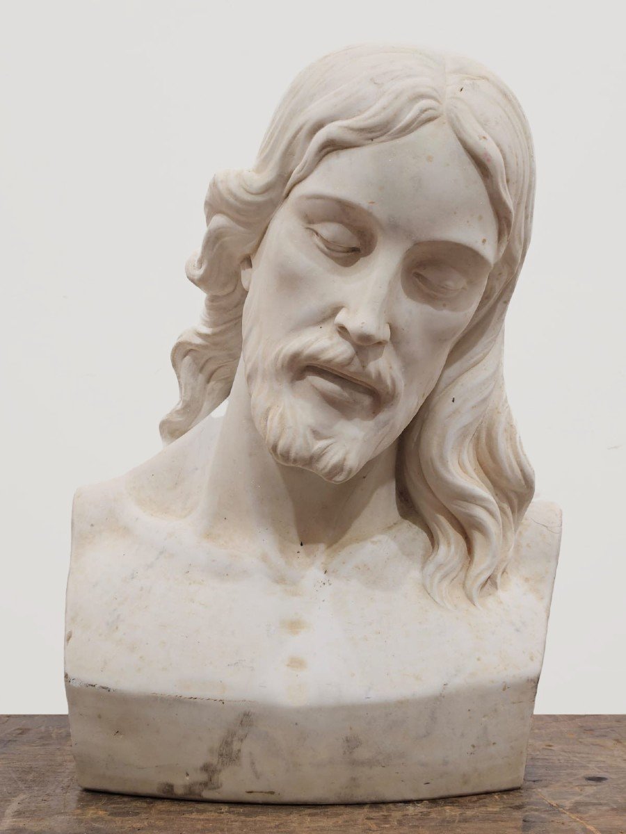 Scultura Cristo in marmo bianco statuario di Carrara