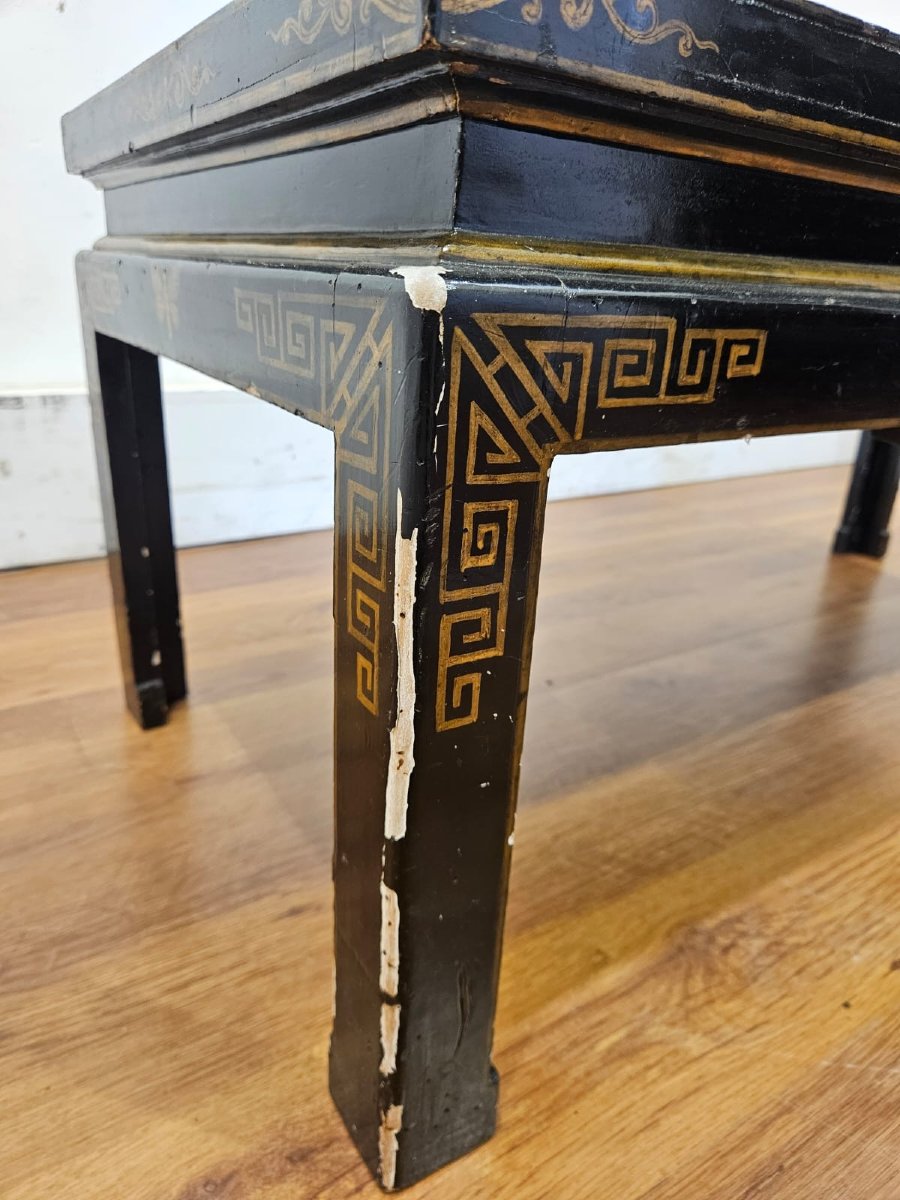 tavolino da salotto laccato con dettagli Orientali - 1930 c.a.-photo-2