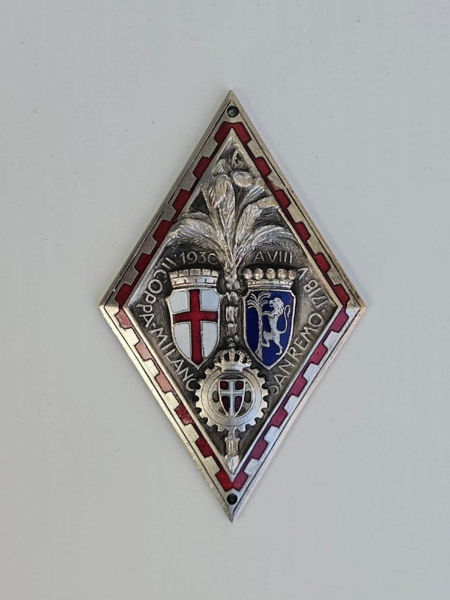 Placca smaltata originale "Coppa Milano Sanremo 1930"-photo-2