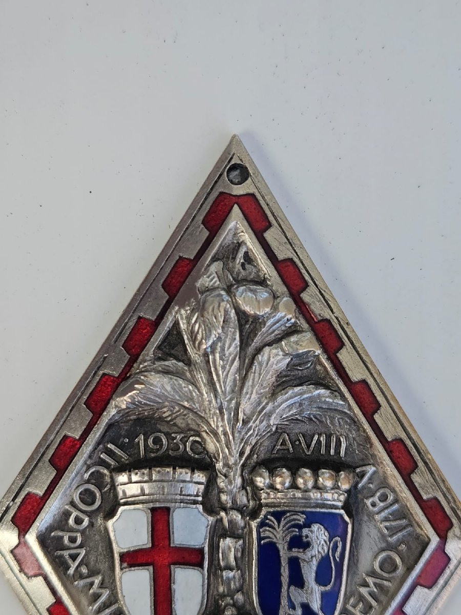 Placca smaltata originale "Coppa Milano Sanremo 1930"-photo-4