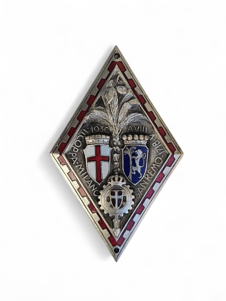 Placca smaltata originale "Coppa Milano Sanremo 1930"