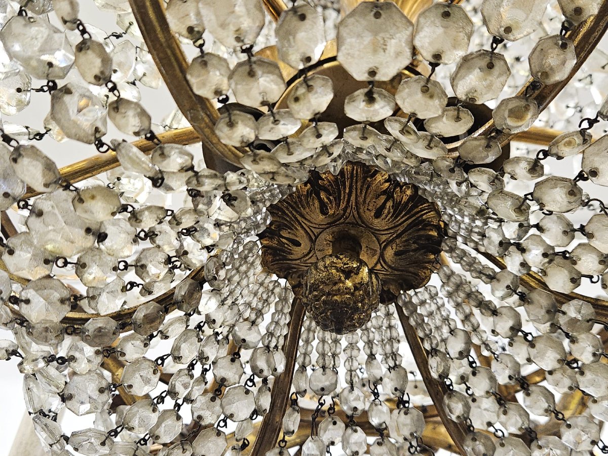 Lampadario in bronzo e cristallo - 1950 --photo-4